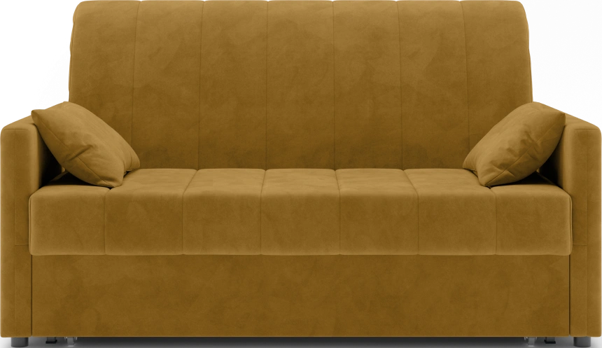 Диван прямой Хилтон 140, модель 139, Ultra Mustard (соломенный) / венге