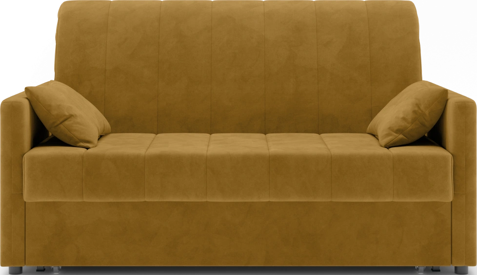 Диван прямой Хилтон 140, модель 139, Ultra Mustard (соломенный) / венге