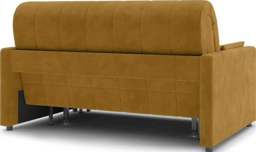 Диван прямой Хилтон 140, модель 139, Ultra Mustard (соломенный) / венге