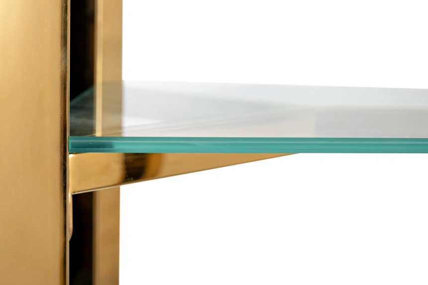 Стеллаж GY-08728, со стеклянными полками, золото 