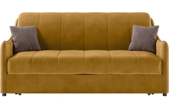 Диван прямой Дели 140, модель 032, Ultra Mustard / Ultra Stone (горчичный)