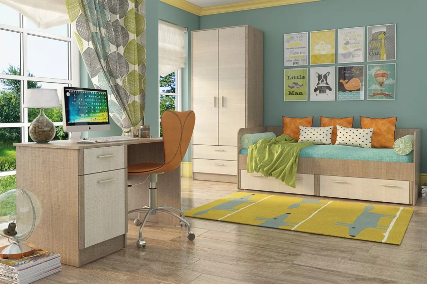 Стол Юта компьютерный, Крослайн карамель/Латте