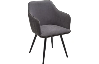 Стул Fort, поворотный, мягкий, B28 Темно-серый, велюр, черный каркас