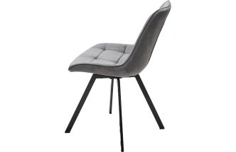 Стул Corn, мягкий, поворотный, G062-40 серый, велюр, черный каркас