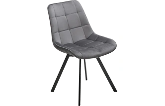 Стул Corn, мягкий, поворотный, G062-40 серый, велюр, черный каркас