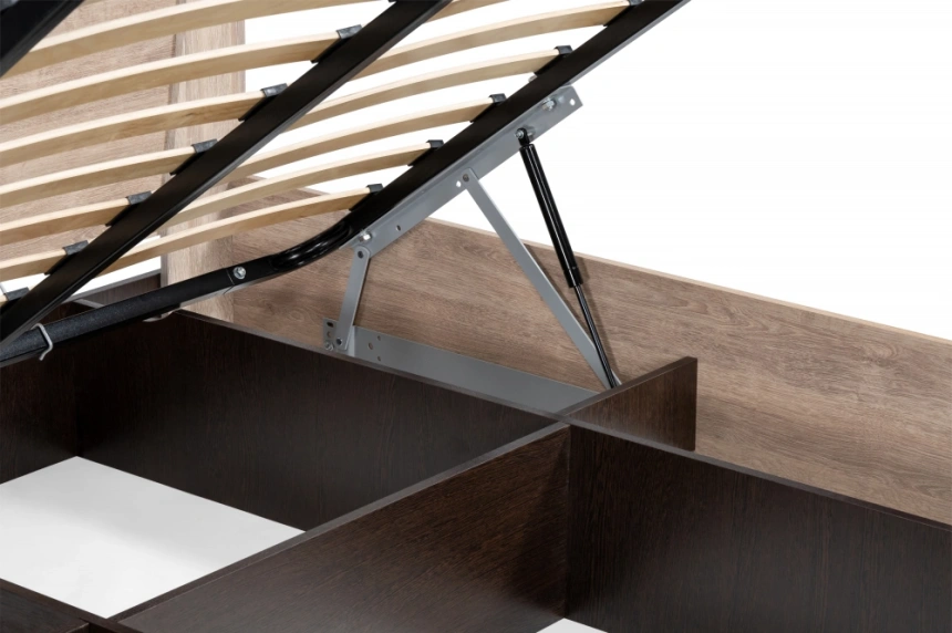 Полутороспальная кровать Магантия, 140x200, с ПМ, парящая, дуб баррик