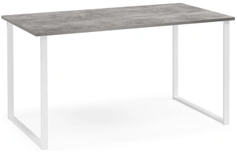 Обеденный стол Лиман, 140 x 80, бетон светлый / белый матовый