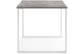 Обеденный стол Лиман, 140 x 80, бетон светлый / белый матовый