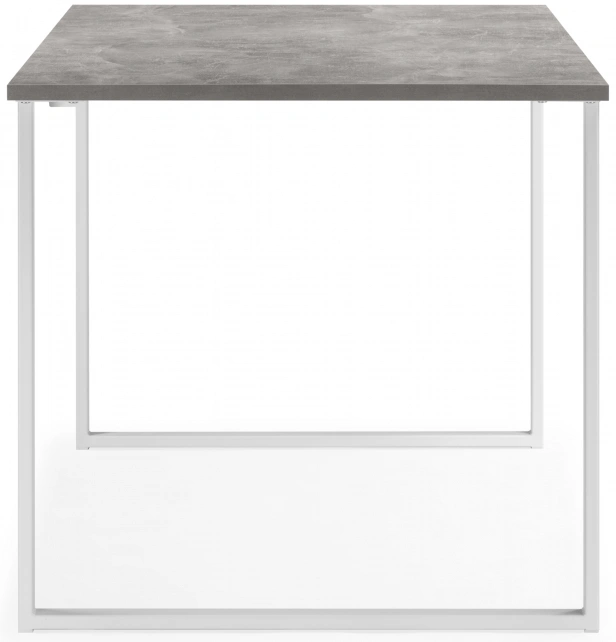 Обеденный стол Лиман, 140 x 80, бетон светлый / белый матовый
