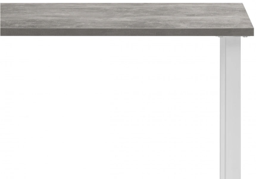 Обеденный стол Лиман, 140 x 80, бетон светлый / белый матовый