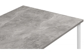 Обеденный стол Лиман, 140 x 80, бетон светлый / белый матовый