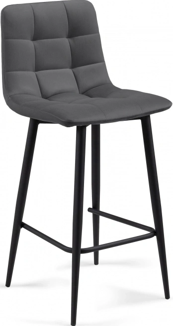 Комплект полубарных стульев Симпл, 2 шт, темно-серый / черный