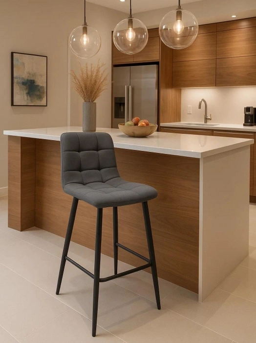 Комплект полубарных стульев Симпл, 2 шт, темно-серый / черный