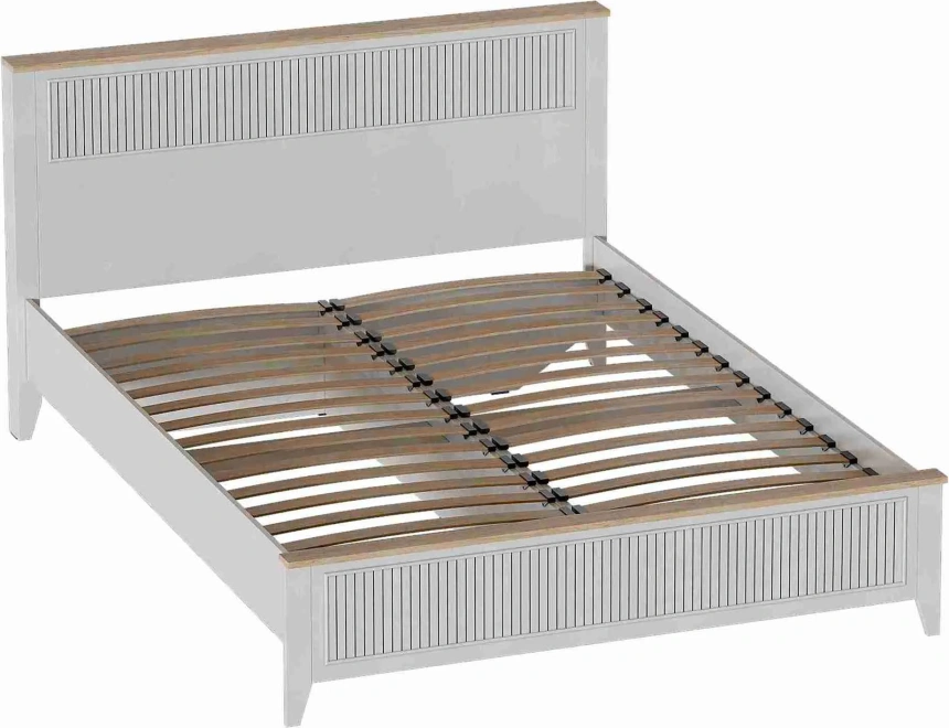 Кровать Валенсия 140, полутораспальная, персидский жемчуг / дуб натуральный светлый