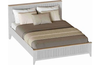 Кровать Валенсия 140, полутораспальная, персидский жемчуг / дуб натуральный светлый