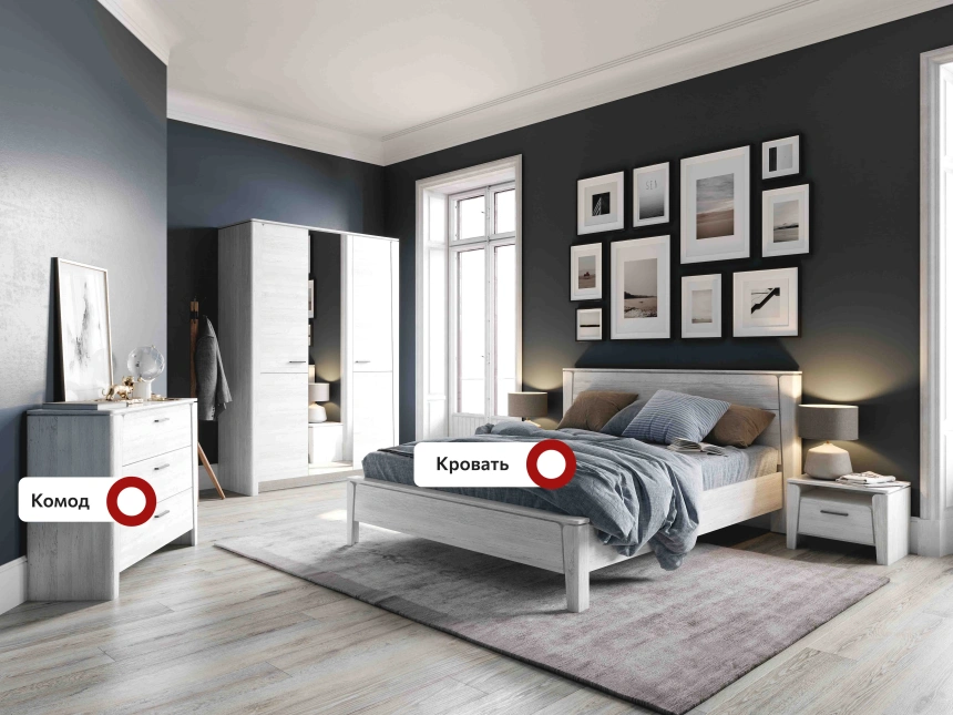 Спальный гарнитур Мальта, композиция #2, дуб винтерберг