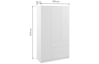 Шкаф трехдверный Мадера, распашной для одежды, ЛДСП, графит новый