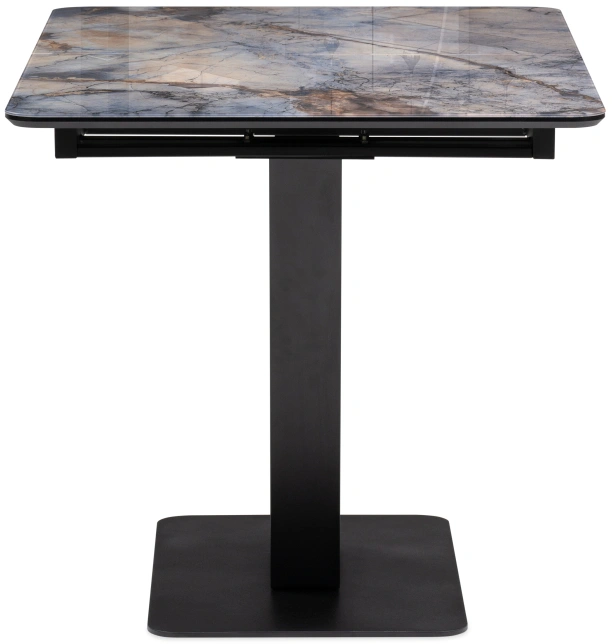 Кухонный раздвижной стол Бугун, 120(160)x80x77, стекло, магеллан / черный