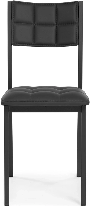 Стул на металлокаркасе Бекал, экокожа черный / матовый черный
