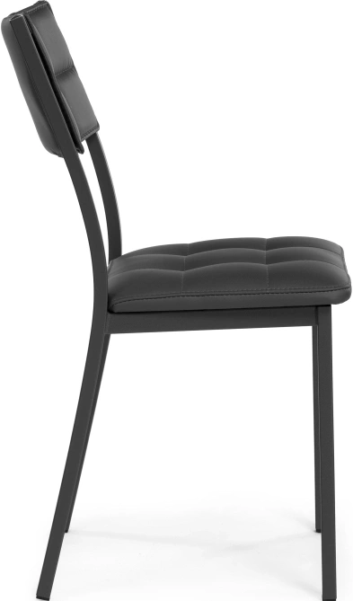 Стул на металлокаркасе Бекал, экокожа черный / матовый черный