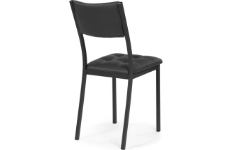 Стул на металлокаркасе Бекал, экокожа черный / матовый черный