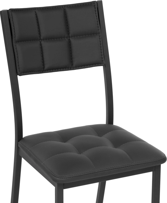 Стул на металлокаркасе Бекал, экокожа черный / матовый черный