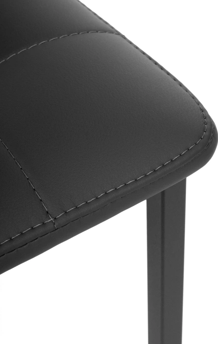 Стул на металлокаркасе Бекал, экокожа черный / матовый черный