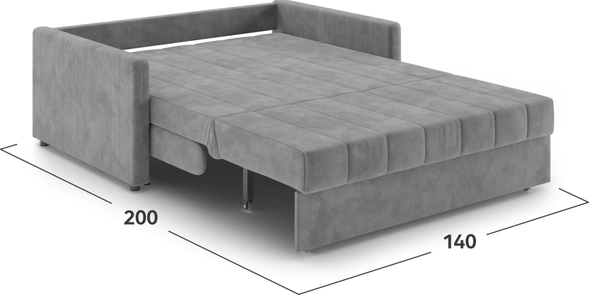 Диван прямой Хилтон 140, модель 139, Ultra Grey (серый) / венге