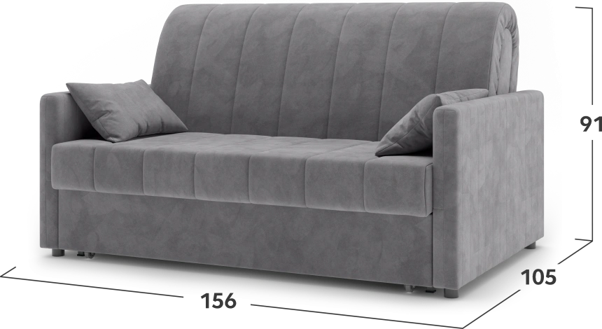 Диван прямой Хилтон 140, модель 139, Ultra Grey (серый) / венге