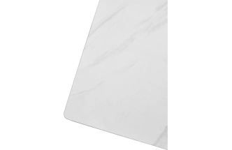 Кухонный стол раздвижной Vasto 200, Marbles KL-99, Белый мрамор матовый, итальянская керамика, черный каркас