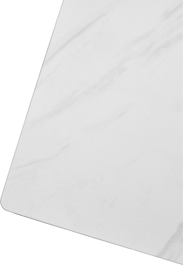 Кухонный стол раздвижной Vasto 200, Marbles KL-99, Белый мрамор матовый, итальянская керамика, черный каркас