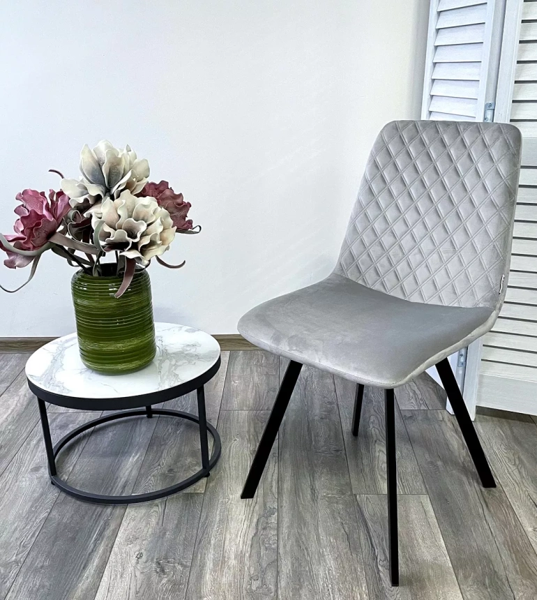 Стул Daiquiri, мягкий, Bluvel-03 Light Grey, велюр