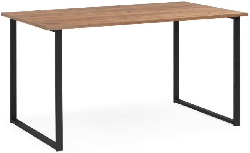 Обеденный стол Лиман, 140 х 80, дуб крафт золотой / черный матовый