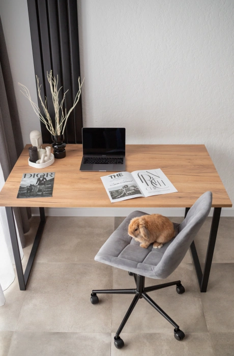 Обеденный стол Лиман, 140 х 80, дуб крафт золотой / черный матовый