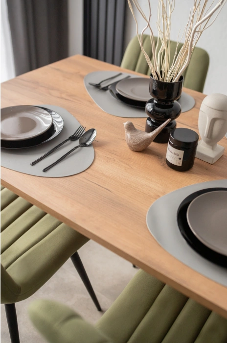 Обеденный стол Лиман, 140 х 80, дуб крафт золотой / черный матовый