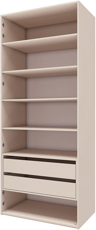 Шкаф двухдверный Лаура 6, распашной с зеркалом, кашемир серый 