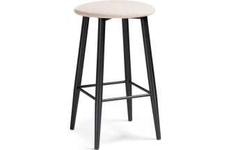 Полубарный табурет Гангток, катания айвори / черный матовый
