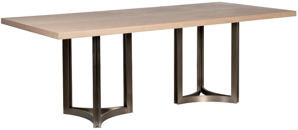 Обеденный стол 58DB-17035, 300x120x77, МДФ, Шпон, светло-коричневый / серый 