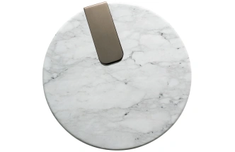 Журнальный стол Brandon, 50x50x48, мрамор, белый мрамор / латунь