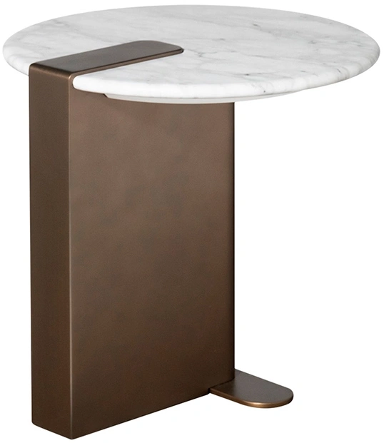 Журнальный стол Brandon, 50x50x48, мрамор, белый мрамор / латунь
