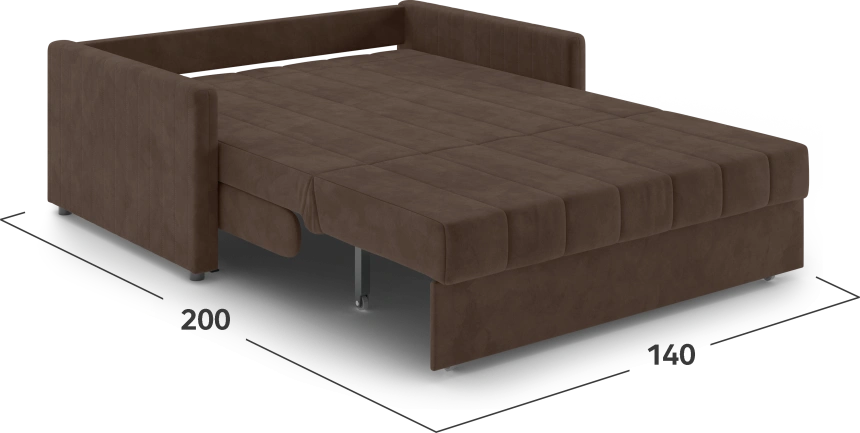 ​Диван прямой Хилтон 140, модель 139, Ultra Chocolate​ (шоколадный) / венге