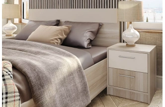 Кровать Камила Ясень светлый/Бежевый