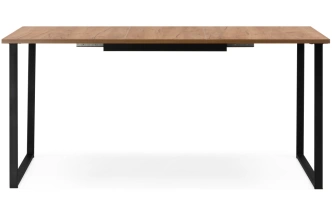 Кухонный стол Лиман, 117 (157) x 77, дуб крафт золотой / черный матовый