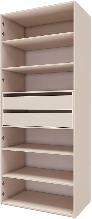 Шкаф двухдверный Лаура 9, распашной с зеркалом, кашемир серый 