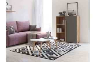 Стеллаж Чернин, дуб вотан / графит