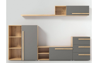 Стеллаж Чернин, дуб вотан / графит