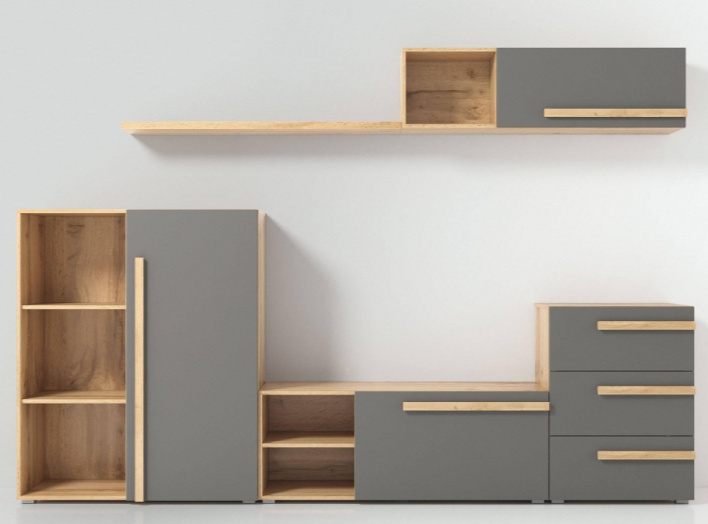 Стеллаж Чернин, дуб вотан / графит