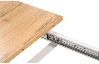 Кухонный стол раздвижной Лота Лофт, 120(160)x75, ЛДСП, дуб вотан, каркас белый матовый