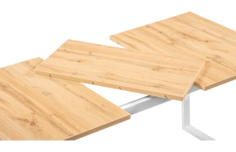 Кухонный стол раздвижной Лота Лофт, 120(160)x75, ЛДСП, дуб вотан, каркас белый матовый