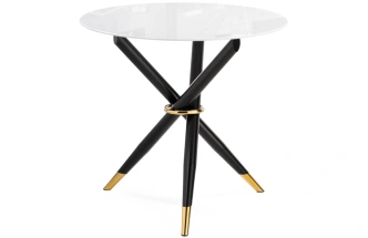 Кухонный стол Rock, 100х75, стекло, белый / черный